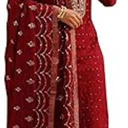 Women Embroidered Silk Blend Straight Kurta Trouser With Dupatta Set-54