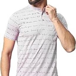 Men's Printed Mandrian Coller Polo Tshirt -ACCBAN401-DOLIVE-image-10