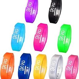 10Pcs Unisex LED Digital Silicone Band Electronic Wrist Watch Waterproof Wholesale Watches, Multicolor-image-24