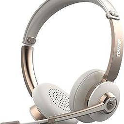 Vonztek Bluetooth Headset with Microphone, Wireless Headphones with Noise Cancelling Mic, 26hrs talktime, On Ear Headphones with Mic Mute for Mac/Laptop/Zoom/Teams/Call Center/Office/Home Gold-image-65