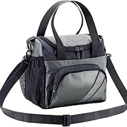 FATMUG Lunch Bag for Office Men, Women and Insulated Tiffin Bag - Stylish with Zip - Grey Black-image-32