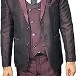 Printed Tuxedo 3pc Coat Suit for Men-image-47