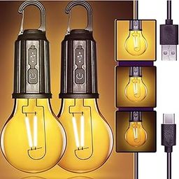 PCN Rechargeable Camping Lights, Waterproof LED Bulb Tent Lights with USB Type C Cable, 3 Modes Hanging Camping Lantern Bulb, Hanging Lamp for Camping, Household,Emergency, Car Repairing ( Pack of 1 )-15