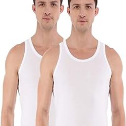solid cotton white pack of 2 vest for men-picture-24