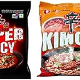 Nongshim Red Super Spicy & Kimchi Instant Noodles 120 grams*2Pack (Pack of 2) (Imported)-image-12