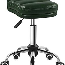 BFTOU Rolling Stool Chair with Wheel Perfect for Home Work SPA Massage Height-Adjustable and Cost-Effective Swivel Stool with Low Back (Green)-image-67