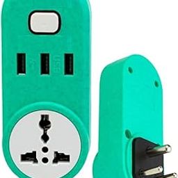 Exxelo (𝟓 𝐘𝐞𝐚𝐫 𝐖𝐚𝐫𝐫𝐚𝐧𝐭𝐲) 3-Pin Multi-Purpose Power Plug with 3 Fast-Charging USB Ports – Compact Wall Adapter for Home, Office, Travel – Universal Socket for Multiple Devices-picture-9