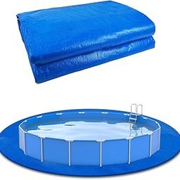 10 x 10 Ft Swimming Pool Ground Cloth, Round Swimming Pool Liner Pad Heavy Duty Pool Ground Mat Protector Pad Prevents Punctures Pool Tarp for Above Ground Swimming Pools-17