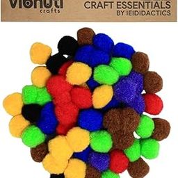 Vibhuti Crafts Assorted Pom Poms 2 cm - 100 Pcs | Perfect for DIY Craft Activities, Kids Crafts, Party Decorations,Tassels, Hangings for Decoration-image-35
