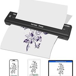 YILONG Tattoo Stencil Printer Mini Portable Stencil Printer for Tattooing USB Wireless Bluetooth Black Tattoo Transfer Machine Tattoo Supplies, Compatible with Android, iOS Phone and PC-Side-image-107