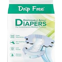 Drip Free Adult Diapers, Tape Style, Large (L) Size, 10 Count, Waist Size (102-150cm | 40"- 59" Inch), Unisex, High Absorbency, Leak Proof, Wetness Indicator-image-84