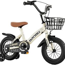 SYGA Bicycles for Kids 3-6 Years Old Children's Basket Bicycle Magnesium Alloy (14INCH, Khaki)-30