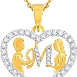 Couple Pendant "M" Letter Gold plated Valentine Latest American Diamond for Women Girls Girlfriend Men Boys Couples Lovers Design alphabet Cubic Zirconia Brass Chain Brass Pendant-image-72