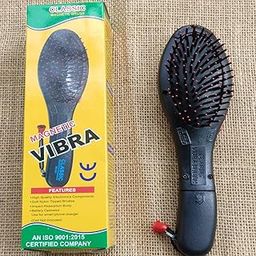S E SPARCKLE Megnetic Vibra Pluse Battery Powered Head Massager Hairbrush with Vibration Double Speed in Treatment for Hair Massager, Black-image-52
