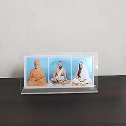 Hitech Sales Swami Vivekananda and Ramakrishna Paramahansa and Sarada maa Photo, Three Pictures in one Frame, Acrylic Photo Frame for Table, Living Room, Gifts (6 x 3 inch)-image-21