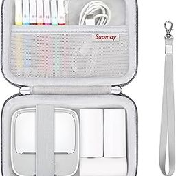 Hard Caying Case for iDPRT Mini Printer, Portable Sticker Printer, Thermal Label Printer Storage Case with Mesh Pocket for Roll Sticker Paper, USB Cable, Grey-14