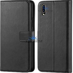 SUNSHINE® Leather Vintage Shock Proof Flip Case Back Cover for Vivo V11 Pro Sport (Flexible | Leather Finish | Card Pockets Wallet & Stand | Black)-picture-17