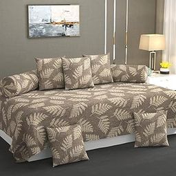 Elista Decor Premium Printed Glace Cotton Diwan Set 8 Pieces,1 Single bedsheet Size 60x90inch, 5 Cushions 16 x 16 inch Covers with Zip and 2 Bolster Covers (DIWAN Multi - 02, 60''X90'' INCH)-image-18
