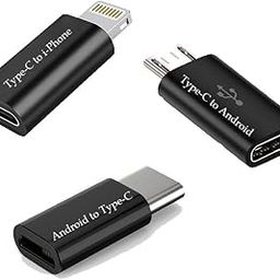 New 3 Mini Connectors, Type-C to Micro USB & Phone, Micro USB to Type C for All Android & iOS Devices (Multi-Colour)-14