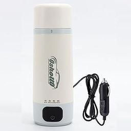 Oshotto (CK-02) 12/24V Car Electric Water Kettle with LCD Digital 4 Temperature Auto Shut-off 304 Stainless Steel Liner Leak-Proof For Traveling Camping, Road Trip for Cars (350ml)-38