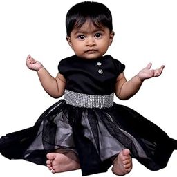 Baby Girls Black Colour Party Frock-image-76