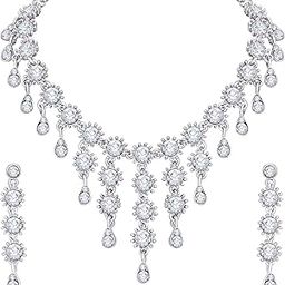 Allure Diamond Necklace Set with Earrings for Women and Girls | Perfect for Party, Wedding, and Special Occasions-image-9
