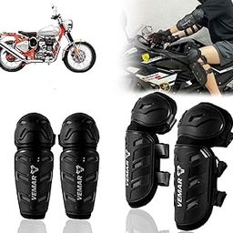 Auto Pearl Motorcycle Knee Shin Guards Elbow Pads, 4 in 1 Monstor Style Knee Shin Safe Protection Armor for Moto Cycling Racing compatible with Bullet Trials 500 (Black, 4Pcs)-image-27