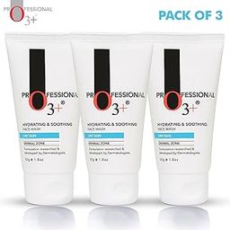 O3+ Hydrating & Soothing Face Wash with Aloe Vera and Cucumber Extracts for Dirt, Oil and Impurities Removal (3 x 50g)-2
