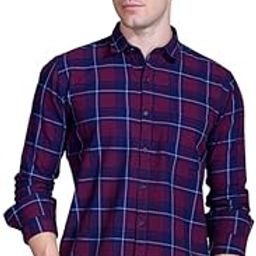 Ingdigo Washed Checks Pure Cotton Shirt for Men-image-10