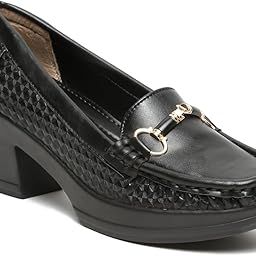 Womens Black Loafers FnH GS-302-BK-image-63