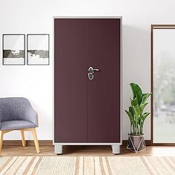 GODREJ INTERIO Almirah Wardrobe H1 2-Door Steel Almirah, Cupboard for Clothes (Textured Shellwine Red), 1-Year Warranty, LED Light, 1 Locker, 1 Drawer-31
