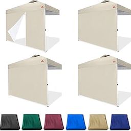JANCANOPY Beige SideWall for 10x10 Canopy Frame, 3 Pack SunWall and 1Pack Door Only, (with Zippers)-image-21
