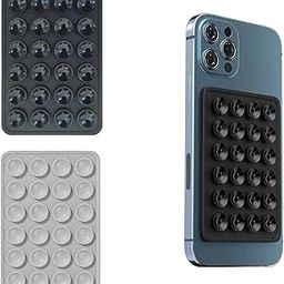 EDNITA Suction Phone Case, Phone Suction Sticker, Silicone Suction Phone Case for Hands-Free Mobile Accessory Holder Grip, Video Phone Accessory Compatible Mirror, Shower (Black-Grey-Pack of 2)-14