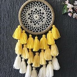 Kavya Craft Present Crotches B Style Dream Catcher Wall Hanging for Home Decoration Craft Material (Lemon)-image-91