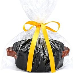 ABenkle Small Storage Basket, Mini Round Basket, Cute Tiny Cotton Rope Woven Basket, Boho Decorative Basket for Nursery, Spa, Empty Gift Basket with Gift Bags and Ribbon - Black-image-104