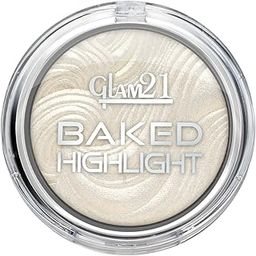 Glam21 Baked Highlighter|Silky Pigments|Mettalic Finish|Long Lasting Shimmer Look|Creamy Texture|Highly Blendable,Long Wear|Suitable for All Skin Type|8gm-01-23