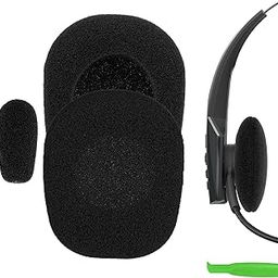 Geekria Comfort Foam Ear Pads Compatible with BlueParrott B350-XT Headphones, Replacement Cushions with Mic Windscreen Cover (Black)-image-29