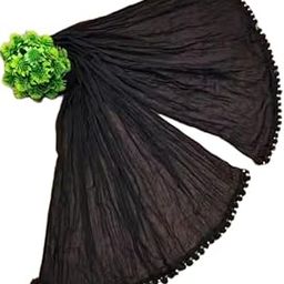 PURE NAZMEEN DUPATTA WITH TWO SIDE BEAUTYFULL PUM PUM LACE BROWN-image-26