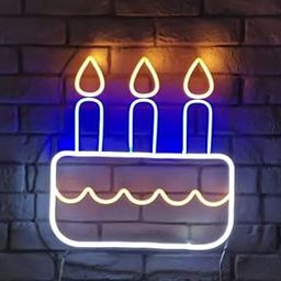 SG PRINT Birthday Cake Neon Sign Birthday Party, Anniversary Neon Decor Wall Table Neon Light-image-3