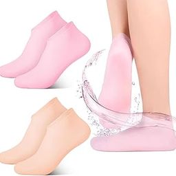 Silicon Heel Socks for Cracked Heels (Pack of 1) | Moisturizing Gel Socks with Vitamin E & Natural Oils | Foot Care Spa Socks for Dry Feet, Heel Pain, Callus Repair Softening| Men & Women(2 D)-image-46