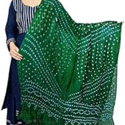 Women's Art Silk Bandhej Dupatta/Skarf/Chunni size 2.25 Meters Casual use for Women/Girls-18
