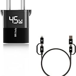 DailyObjects SURGE™ Twin Port 45W GaN Charger |Advance GaN II Technology Adapter with Multi-Layer Protection & SURGE Kevlar Core 4-in-1 100W Charging Cable | USB-A,Type-C Lightning-image-9
