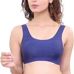 Women Nylon & Ice Silk Padded, Removable Pads Non-Wired Sports Bra-image-86