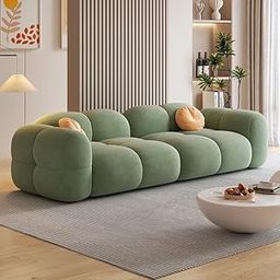 LEGACY OF COMFORT Prith Velvet Modern Cloud Sofa Upholstered 3 Seater Sofa Three Seater Sofa for Living Room Hotels & Offices (Green)-image-26