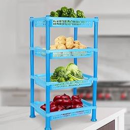 MXWELL 4-Tier Kitchen Storage Rack, Ventilated Fruit and Vegetable Organizer, 80 x 40 x 30 cm (BLUE)-image-61