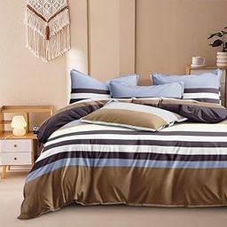 Glace Cotton King Size Duvet Cover with 2 Pillow Covers II King Size rajai Cover with 2 Pillow Covers II Double Bed Comforter Cover - 90" x 100" inch-image-28