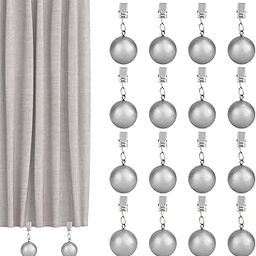 BOXOB 16pcs Outdoor Curtain Weights, Metal Resin Windproof Waterproof All Weather Drapery Weights Ball Heavy Outdoor Secure Your Drapery Anchors Clip for Tablecloth Cover Flag Shower Liner-image-52