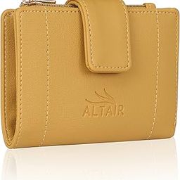 Women's Wallet: Made with Vegan Leather Material Carefully Handcrafted Holds up to 5 Cards Slim and Easy to Fit in Pocket Zipper Coin Pocket (Yellow)-image-74