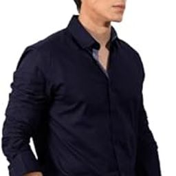 Men's Shirt Solid Cotton Long Sleeve Button Down Home, Office, Regular Wear-image-56