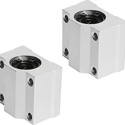 SCS12UU Linear Ball Bearing Aluminum Slide Block, ID 12mm Linear Motion Ball Bearings CNC Slide Bushing, 4 Rows of Steel Balls, Great for CNC, 3D Printer, Linear Rail Guide Pack of 2-24